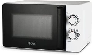 commercial chef small microwave 0.7 cu. ft. countertop microwave with mechanical control, white microwave with 6 power levels, outstanding portable microwave with convenient pull handle