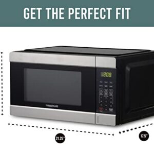 Farberware Countertop Microwave 1000 Watts, 1.1 cu ft - Microwave Oven With LED Lighting and Child Lock - Perfect for Apartments and Dorms - Easy Clean Stainless Steel