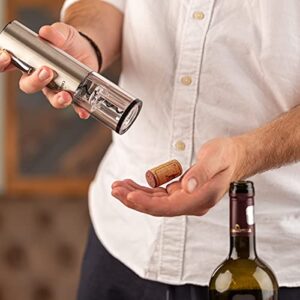 Premium Electric Wine Bottle Opener with Charging Base, Quality Italian Design, Wine Accessories Set, Corkscrew Opener, Display Charging Station, an Unique Gift for Wine Lovers