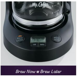 Mr. Coffee 5-Cup Digital Display Programmable Coffee Maker Mini Brew Now or Later Auto Shut Off Arctic Blue