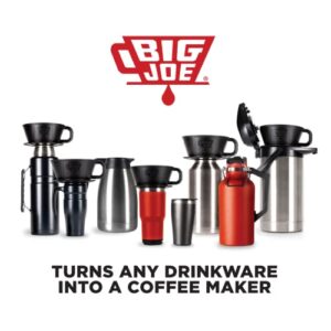 Big Joe Large Pour Over Coffee Maker w/ 50 Filters, Flat Bottom Basket Dripper for Large Batch Pour Over, Brews from 12 up to 75 Ounces, Fits Any Drinkware, Dishwasher Safe, BPA Free, Made in USA
