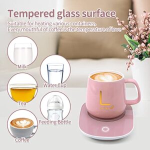 Coffee Mug Warmer with Automatic Sensor Switch, Coffee Cup Warmer Portable, Mug Warmer One-Button Touch，Coffee Warmer 122°F-131°F for Heating Coffee, Milk, Tea, (Pink 3)