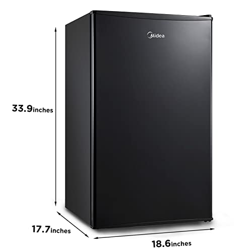 Midea WHS-121LB1 Refrigerator, 3.3 Cubic Feet, Black