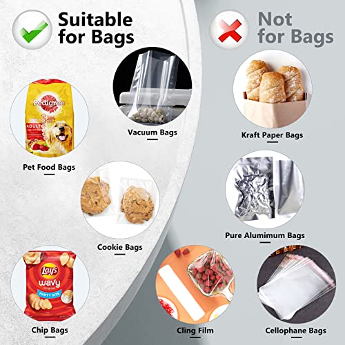 Cheweetty Mini Bag Sealer, Handheld Heat Sealer, Upgraded 2 IN 1 Heat Sealer & Cutter USB Rechargeable, Portable Resealer Machine Kitchen Gadget for Plastic Bag Chip Bag Food Snack Storage(Balck)