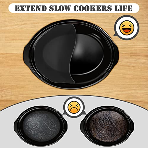 Silicone Slow Cooker Liner Divider Insert, 6QT BPA Free, Reusable, Leakproof Crock Pot Liners Fit For Crockpot & Hamilton, Dishwasher Safe Silicone Cooker Liners, Crock Pockets Slow Cooker Divider