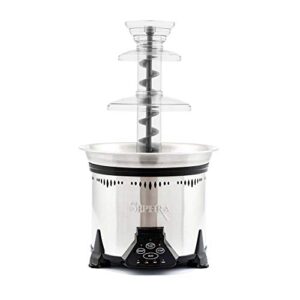 Sephra Elite Chocolate Fountain for Home, Whisper Quiet Motor, Chocolate Fondue Fountain Electric, Stainless Steel Heated Basin, QuickSet Tier Assembly, 19 Inches, 4-6 lb Capacity, Serves 40-50