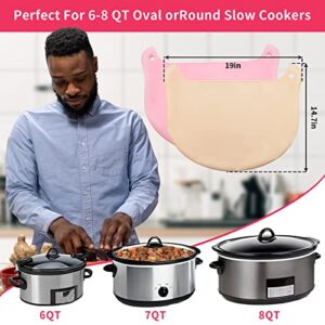 2 Pack Silicone Slow Cooker Liners, Reusable Slow Cooker Liners Fit 6 7 8 Quarts Oval Round Pot Slow Cookers Accessories