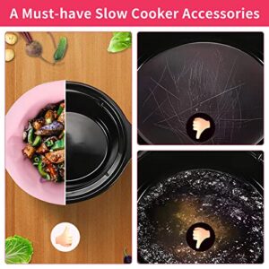 2 Pack Silicone Slow Cooker Liners, Reusable Slow Cooker Liners Fit 6 7 8 Quarts Oval Round Pot Slow Cookers Accessories