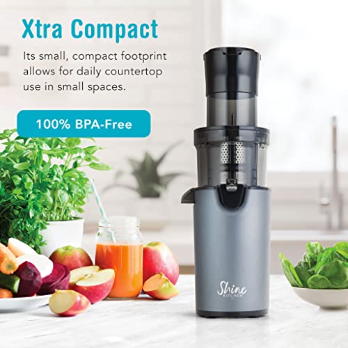 Shine SJX-1 Easy Cold Press Juicer with XL Feed Chute and Compact Body, Gray