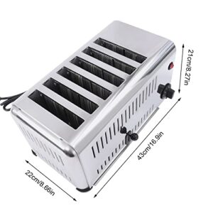 Commercial Toaster, 6 Slices Commercial Pop-Up Electric Toaster Stainless Steel Toaster Restaurant (6Slice Popup)