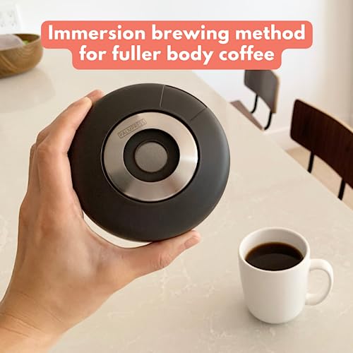 PALMPRESS Single Serve 8oz Coffee Press | No Coffee-Plastic Contact | Stainless Steel Filter | Portable for Home, Camping, Travel, Outdoors | Immersion Brewer/Maker for Full Flavored Coffee