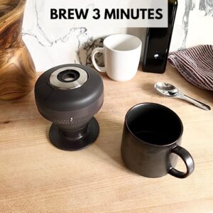 PALMPRESS Single Serve 8oz Coffee Press | No Coffee-Plastic Contact | Stainless Steel Filter | Portable for Home, Camping, Travel, Outdoors | Immersion Brewer/Maker for Full Flavored Coffee