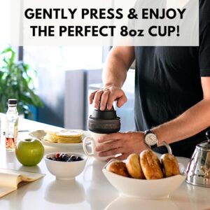 PALMPRESS Single Serve 8oz Coffee Press | No Coffee-Plastic Contact | Stainless Steel Filter | Portable for Home, Camping, Travel, Outdoors | Immersion Brewer/Maker for Full Flavored Coffee