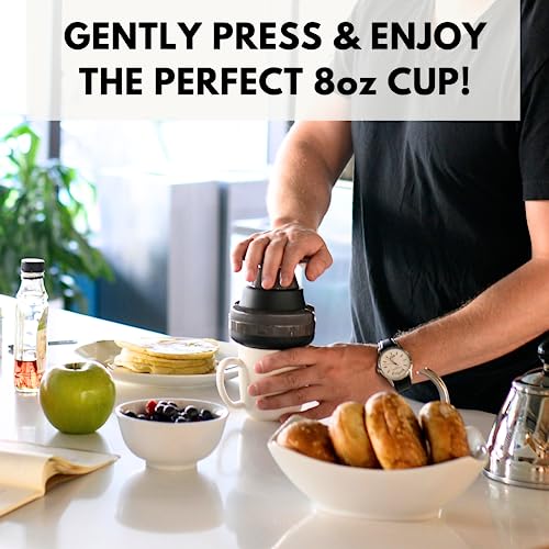 PALMPRESS Single Serve 8oz Coffee Press | No Coffee-Plastic Contact | Stainless Steel Filter | Portable for Home, Camping, Travel, Outdoors | Immersion Brewer/Maker for Full Flavored Coffee