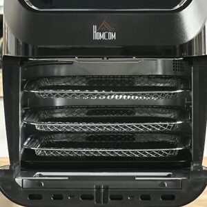 HOMCOM 12 QT Air Fry Oven, 8 In 1 Countertop Oven Combo with Air Fry, Roast, Broil, Bake and Dehydrate, 1700W with Accessories and LED Display, Black