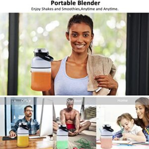 Portable Blender with Handle,32 Oz Portable Blender for Shakes and Smoothies,270 Watt Personal Blender with Rechargeable USB，10 Blades, Tritan BPA-free cup, Smoothie Blender for Home,Travel, Sports (Black)
