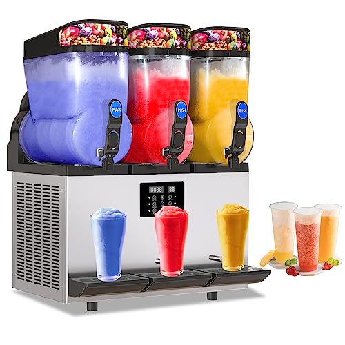 BZD Commercial Slushie Machine - 1450W 45L Tanks Commercial 110V Slushy Maker Machine 304 Stainless Steel Margarita Machines Efficient Cooling The Ideal Slushie Machine for Bars Cafes Restaurants