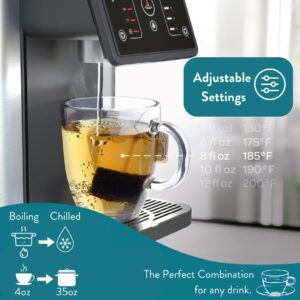 Aqua Optima AUR002 Improved Quick Heating Hot Water Dispenser, Water Cooler, Electric Kettle, Countertop Water Filter, 7 Temperatures, Dispenses Cold Water, Zero Installation, Includes 1 Filter