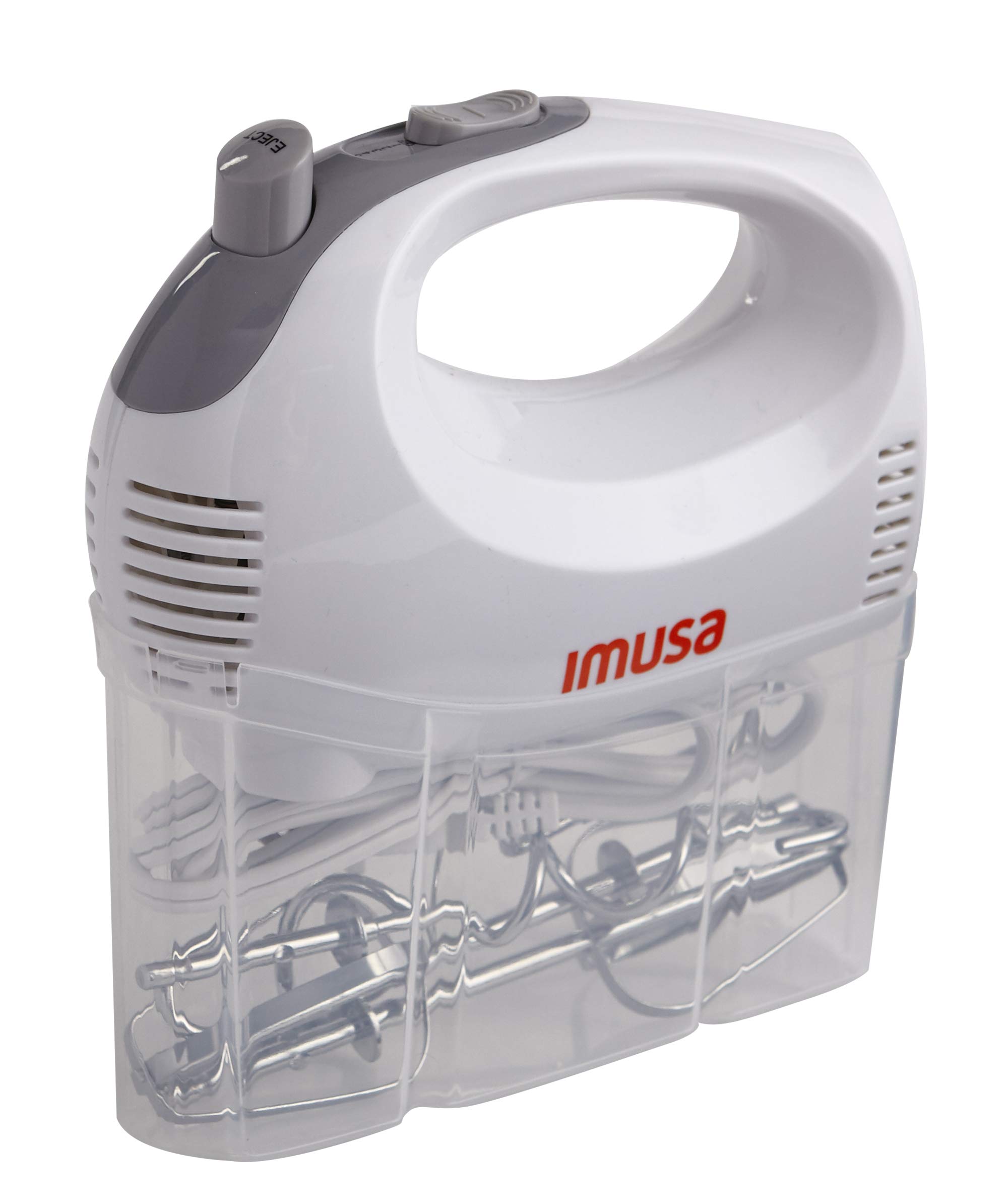 IMUSA USA Hand Mixer with Case 5-Speed ,White, Small