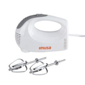 IMUSA USA Hand Mixer with Case 5-Speed ,White, Small