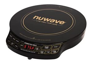 nuwave (renewed) gold precision induction cooktop, portable, large 8” heating coil, 12” shatter-proof ceramic glass surface, 51 temp settings from 100°f - 575°f, 3 watt settings 600, 900, & 1500 watts