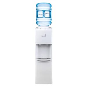 primo top-loading water dispenser - 2 temp (hot-cold) water cooler water dispenser for 5 gallon bottle w/child-resistant safety feature, white