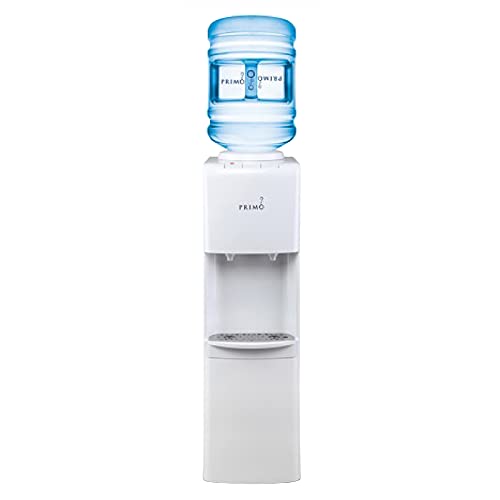 Primo Top-Loading Water Dispenser - 2 Temp (Hot-Cold) Water Cooler Water Dispenser for 5 Gallon Bottle w/Child-Resistant Safety Feature, White