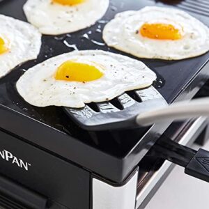 GreenPan Electrics Healthy Ceramic Nonstick, 3-in-1 Reversible Grill, Griddle & Raclette, PFAS-Free, Serves up to 8 People for Parties &Family Fun, Pancake Plate, 8 Mini Square Nonstick Pans& Spatulas