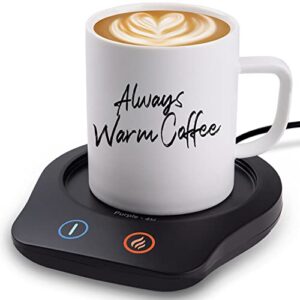 mug warmer coffee cup warmer for desk: electric coffee warmer for desk 2/4/8 hours auto shut off with 5 control temperature settings - large smart beverage heating plate for home and office use black