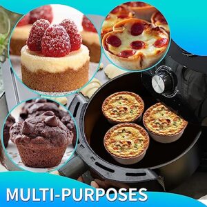 Air Fryer Mini Pie Pan Tart Tins, Jumbo Muffin Cupcake Pan 4 Inch Air Fryer Hamburger Bun Mold, 3PCS Non-Stick Air Fryer Egg Baking Pan Individual Mini Cake Pans for Baking Air Fryer Accessories