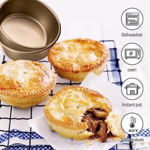 Air Fryer Mini Pie Pan Tart Tins, Jumbo Muffin Cupcake Pan 4 Inch Air Fryer Hamburger Bun Mold, 3PCS Non-Stick Air Fryer Egg Baking Pan Individual Mini Cake Pans for Baking Air Fryer Accessories