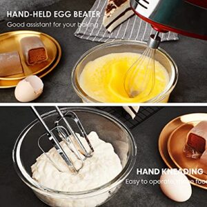 Hand Mixer Electric,HOMEJOY Upgrade 5-Speed Hand Mixer with Turbo,Kitchen Hand Held Mixer with Box,5 Stainless Steel Accessories, for Egg, Cake, Cream, Dough,Red