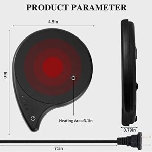 Coffee Mug Warmer for Desk, Smart Cup Warmer with 4 Temperature Settings & Auto Shut Off,Electric Warming Plate for Beverage Tea Coffee Water Milk (Black-No Mug)