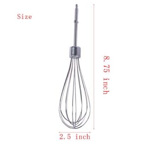 KHMPW & W10490648 Beaters for Hand Mixer by Wadoy Stainless Steel Pro Whisk Turbo Beaters, Cream, Making Mousse or Meringue, Shakes, Egg, Replace AP5644233, PS4082859, KHM2B, KHM512BM