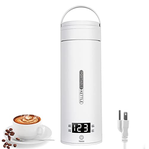 Travel Kettle,Portable Kettle Travel Electric Kettle Electric Coffee Kettle Portable Water Boiler with 4 Variable Presets 316 Stainless Steel Suitable for Milk Coffee Water and Tea(500ML)