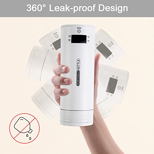 Travel Kettle,Portable Kettle Travel Electric Kettle Electric Coffee Kettle Portable Water Boiler with 4 Variable Presets 316 Stainless Steel Suitable for Milk Coffee Water and Tea(500ML)