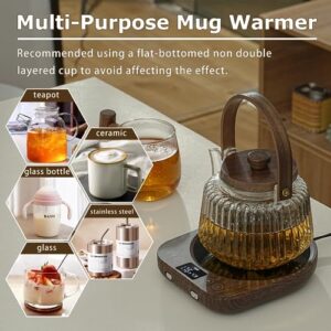 PUSEE Candle Mug Warmer Electric,Auto On/Off Gravity-Induction Coffee Mug Warmer with 9 Temp Settings,1-9 Timer Candle Melter Warmer Beverage Coffee Warmer Practical Portable Warmer for Home & Office