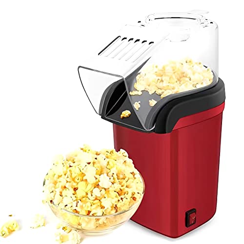 Hot Air Popcorn Popper Machine, Air Popper Popcorn Maker, 1200W Electric Popcorn Maker, 2 Minute Fast Mini Popcorn Machine with Measuring Cup, Popcorn Air Popper No Oil for Home Party Movie