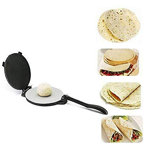 8-Inch Aluminum Tortilla Press Mexico Corn Tortilla Machine Tortilla Maker, Flour Tortilla Press, Dough Press Tortilla Press Maker Bakeware Gadgets DIY Baking Tool(Black)