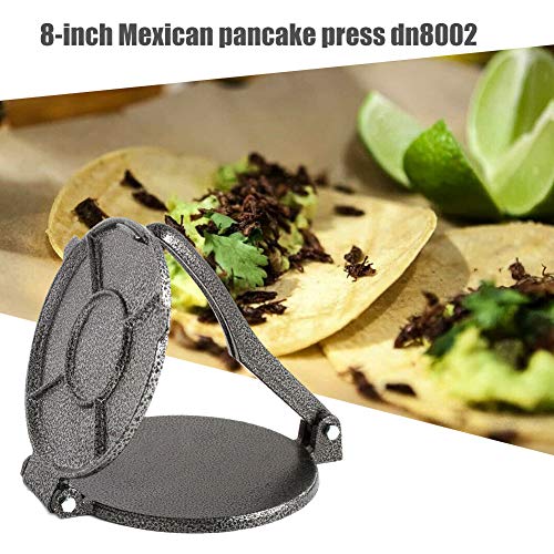 8-Inch Aluminum Tortilla Press Mexico Corn Tortilla Machine Tortilla Maker, Flour Tortilla Press, Dough Press Tortilla Press Maker Bakeware Gadgets DIY Baking Tool(Black)