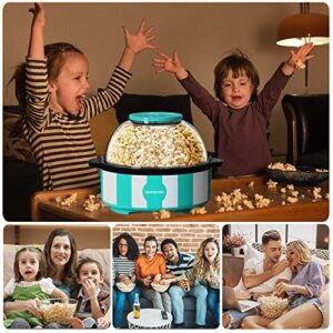 Electric Popcorn Popper Maker Apexboss Stirring Popcorn & Grill Machine 2-in-1 Hot Oil Pop Corn Non Stick Cooker 4 Quarts Large Lid for Serving Bowl, 16 Cups for Home Christmas Party Kids