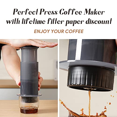 RECAFIMIL Coffee Press Maker -New Desgin Quickly Makes Delicious Coffee Without Bitterness - 1 to 3 Cups Per Pressing