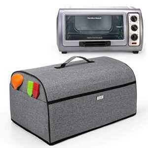 luxja toaster oven cover compatible with hamilton beach 6-slice toaster oven, gray
