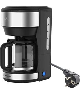 westinghouse 220 volts coffee maker with permanent filter and hot plate - 6 to 10cup - stainless steel (not for use in usa)