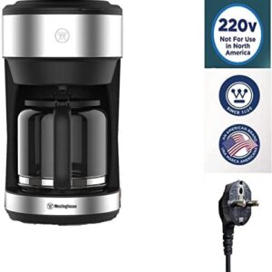 Westinghouse 220 volts Coffee Maker with Permanent Filter and Hot Plate - 6 to 10cup - Stainless Steel (NOT FOR USE IN USA)