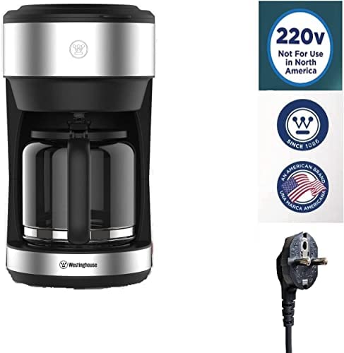 Westinghouse 220 volts Coffee Maker with Permanent Filter and Hot Plate - 6 to 10cup - Stainless Steel (NOT FOR USE IN USA)