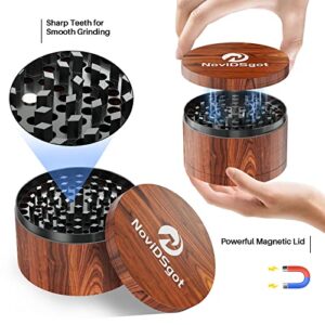 NoviDSgot Spice Grinder 3.0 Inch, Large 3'' Grinder, Wooden Brown