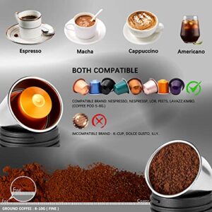 STARESSO Classic Portable Espresso Machine, Unique 2 in 1 Travel Coffee Maker Compatible Nespresso Original Capsules and Compatibles, 20 Bar Pressure, Manual Coffee Machine for Kitchen and Office