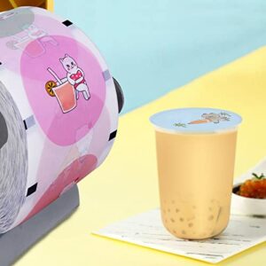 JIAWANSHUN Tea Cup Sealer Film Roll Cup Sealing Film Paper Sealing Film 1600pcs per Roll for Plastic and Paper Cup 90-105mm (3.5"- 4")