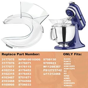 Puxyblue KN1PS Pouring Shield Latest upgraded 4.5 and 5 Quart Stainless Steel Bowls Tilt Head Stand Mixer Bowls 1year Warranty